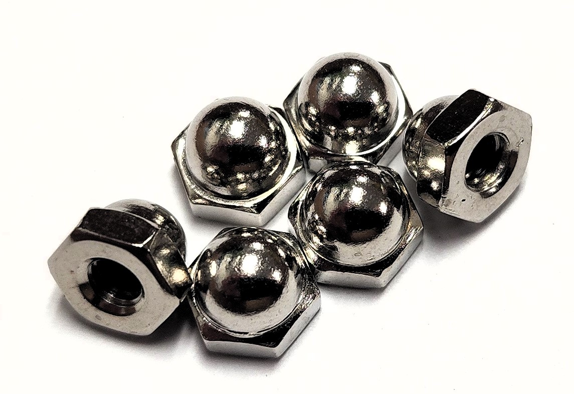 8-32 NICKEL-PLATED HEXAGON ACORN CAP NUT (6 PACK) - Kilrich Building Centres