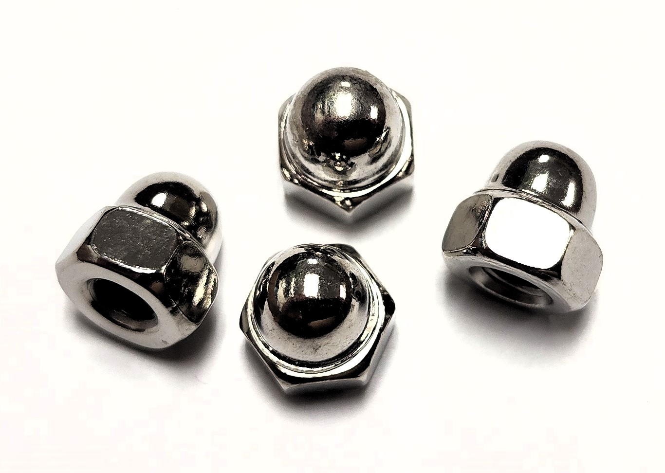 10-32 NICKEL-PLATED HEXAGON ACORN CAP NUT (4 PACK) - Kilrich Building Centres