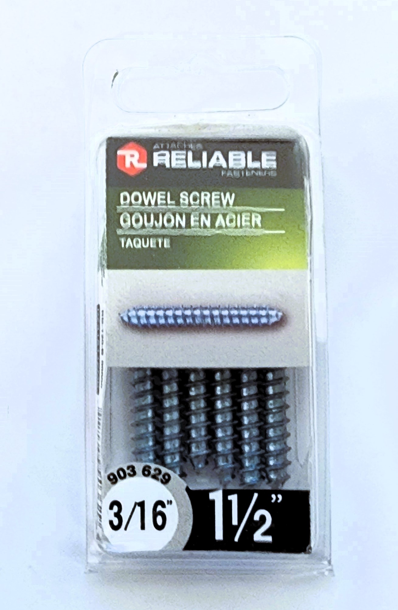 Main 2 - 1-1/2" - 3/16" DOWEL SCREW - ZINC-COATED (6 PACK) -