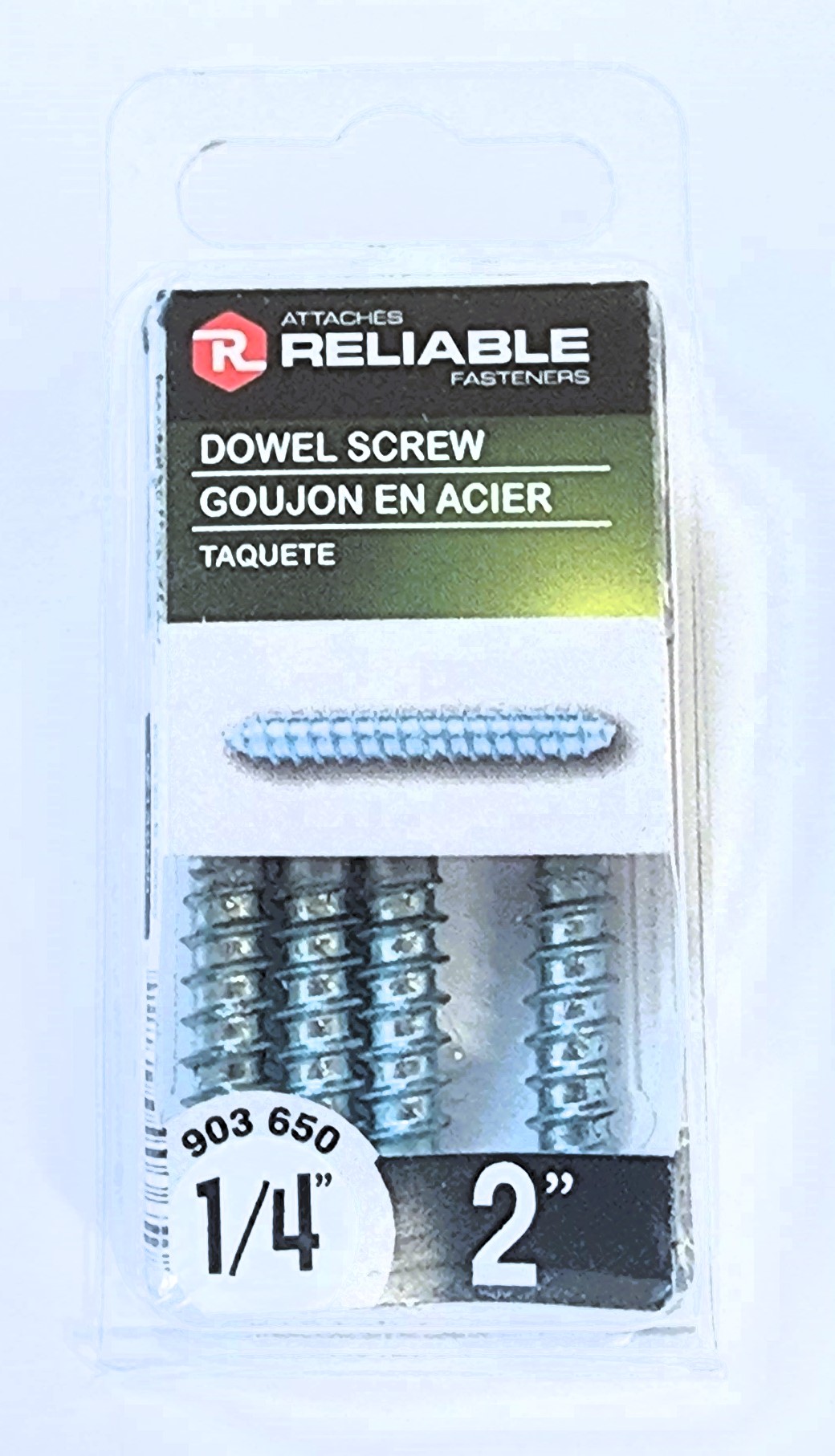 Main 2 - 2" - 1/4" DOWEL SCREW - ZINC-COATED (4 PACK) -