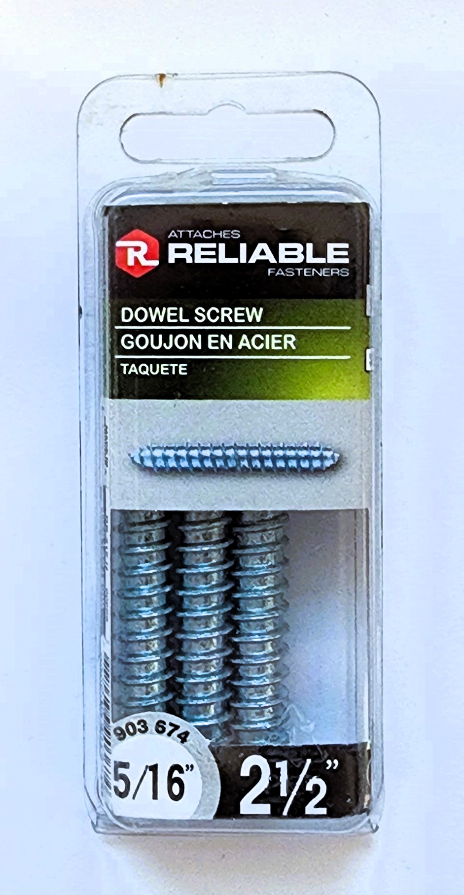 Main 2 - 2-1/2" - 5/16" DOWEL SCREW - ZINC-COATED (3 PACK) -
