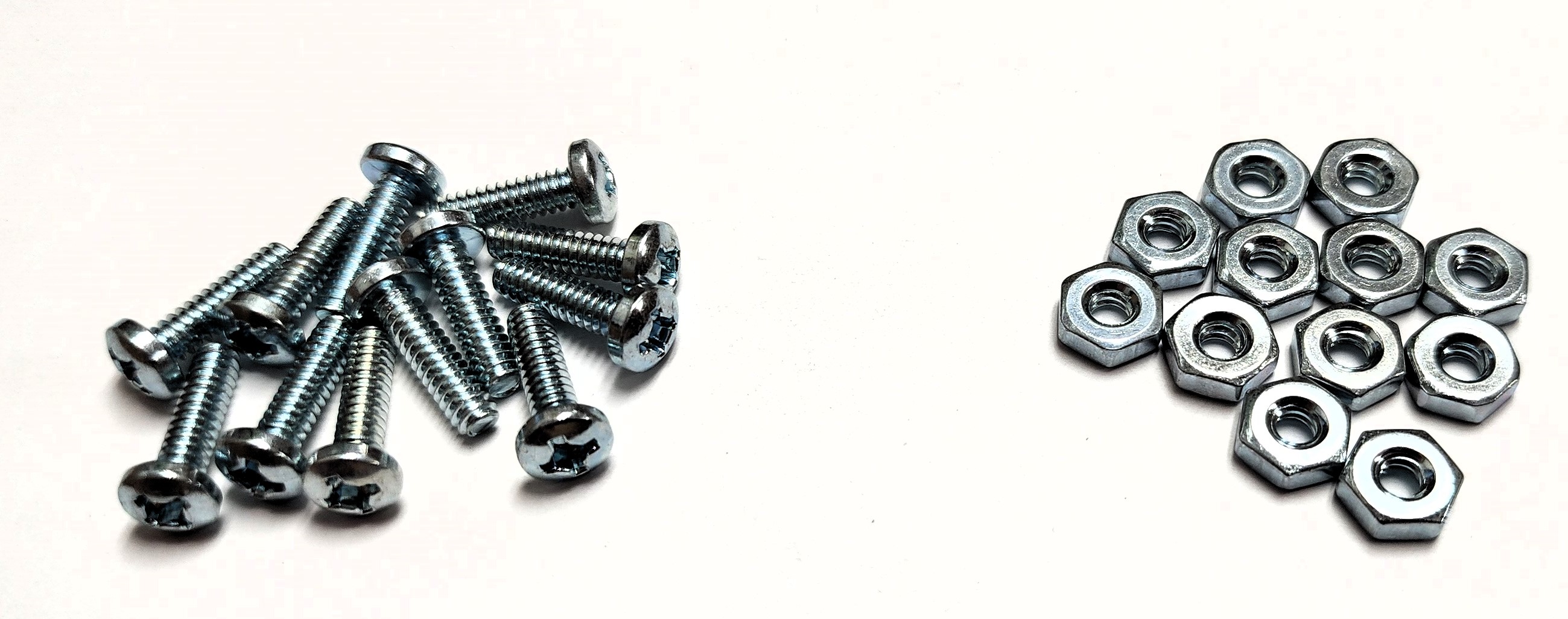 1/2" 6-32 PAN-HEAD MACHINE SCREW w/ HEXAGON NUT - ZINC-COATED (12 PACK) - Kilrich Building Centres