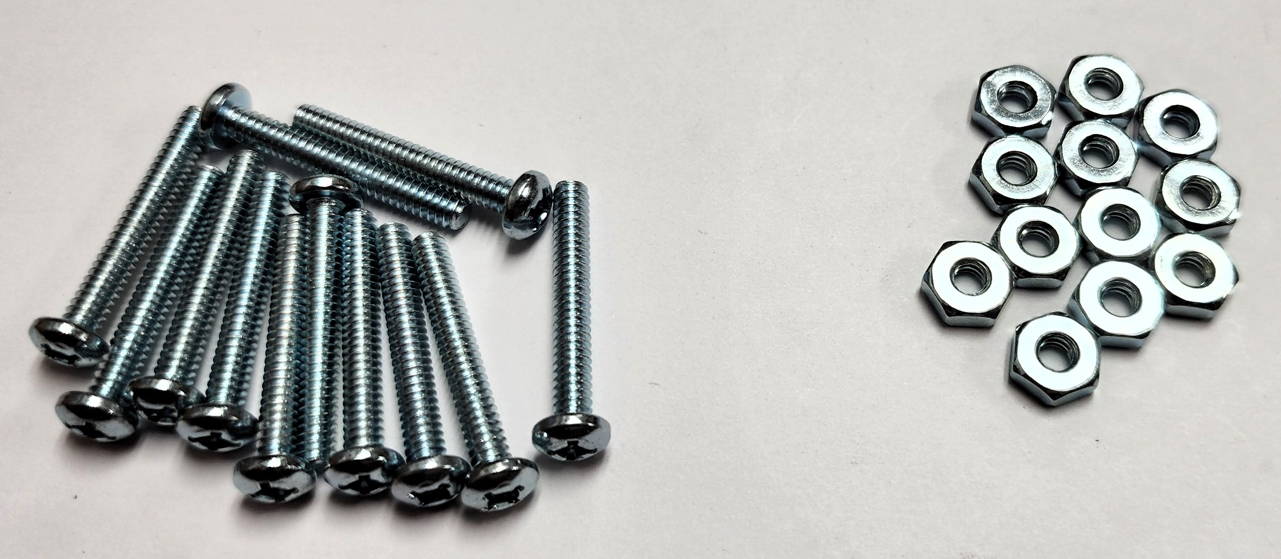 1" 6-32 PAN-HEAD MACHINE SCREW w/ HEXAGON NUT - ZINC-COATED (12 PACK) - Kilrich Building Centres