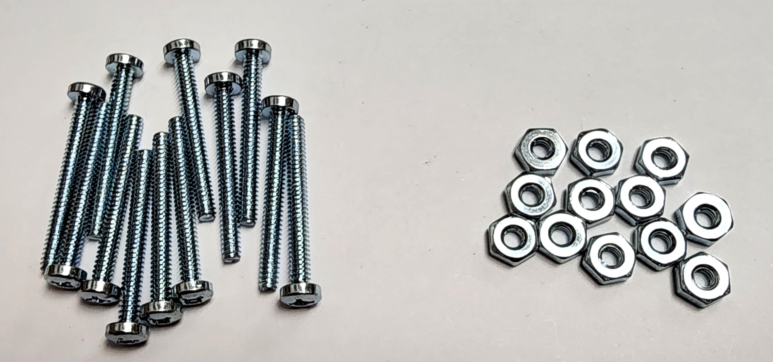 1-1/4" 6-32 PAN-HEAD MACHINE SCREW w/ HEXAGON NUT - ZINC-COATED (12 PACK) - Kilrich Building Centres