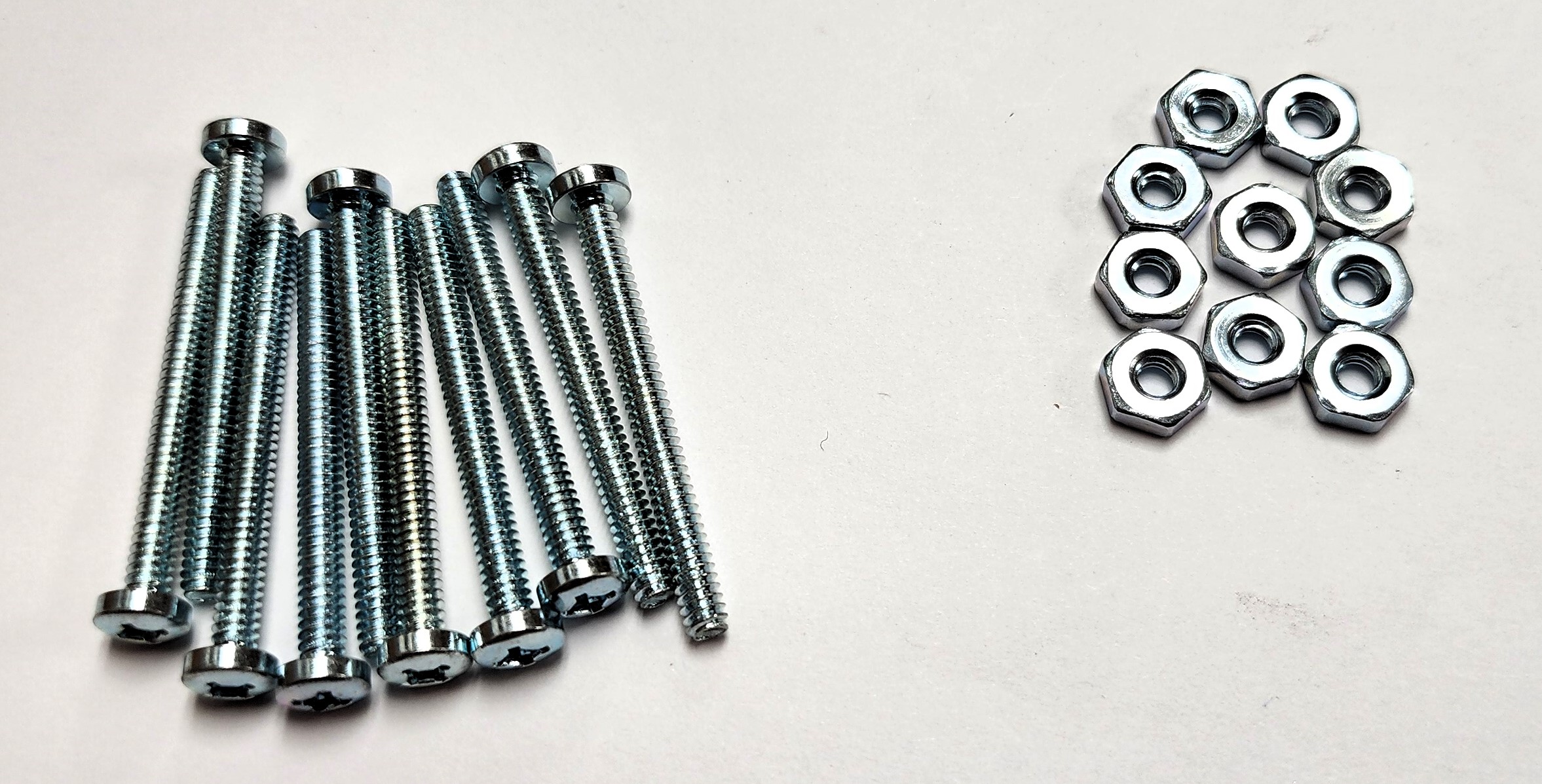 1-1/2" 6-32 PAN-HEAD MACHINE SCREW w/ HEXAGON NUT - ZINC-COATED (10 PACK) - Kilrich Building Centres