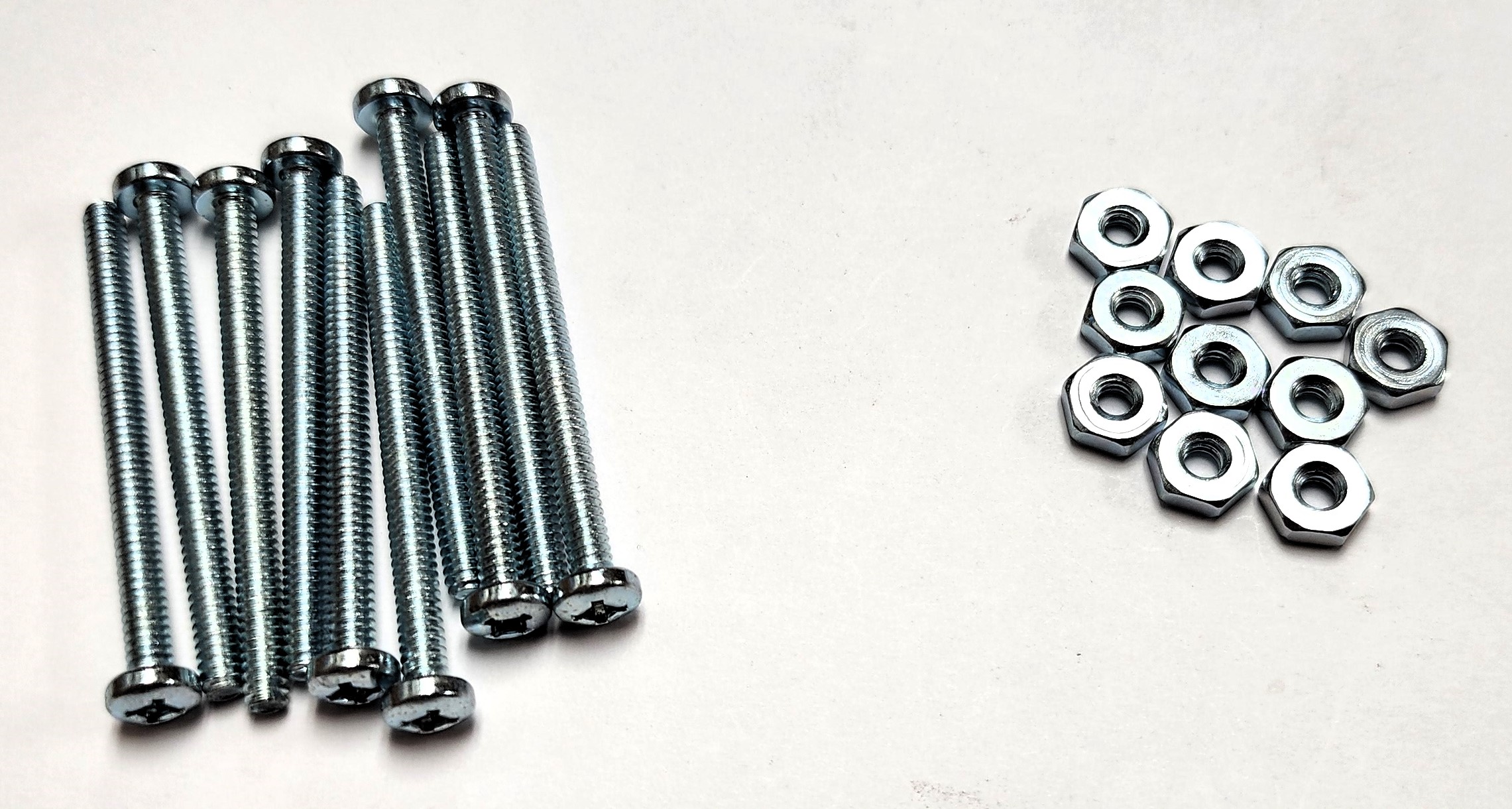 1-3/4" 6-32 PAN-HEAD MACHINE SCREW w/ HEXAGON NUT - ZINC-COATED (10 PACK) - Kilrich Building Centres
