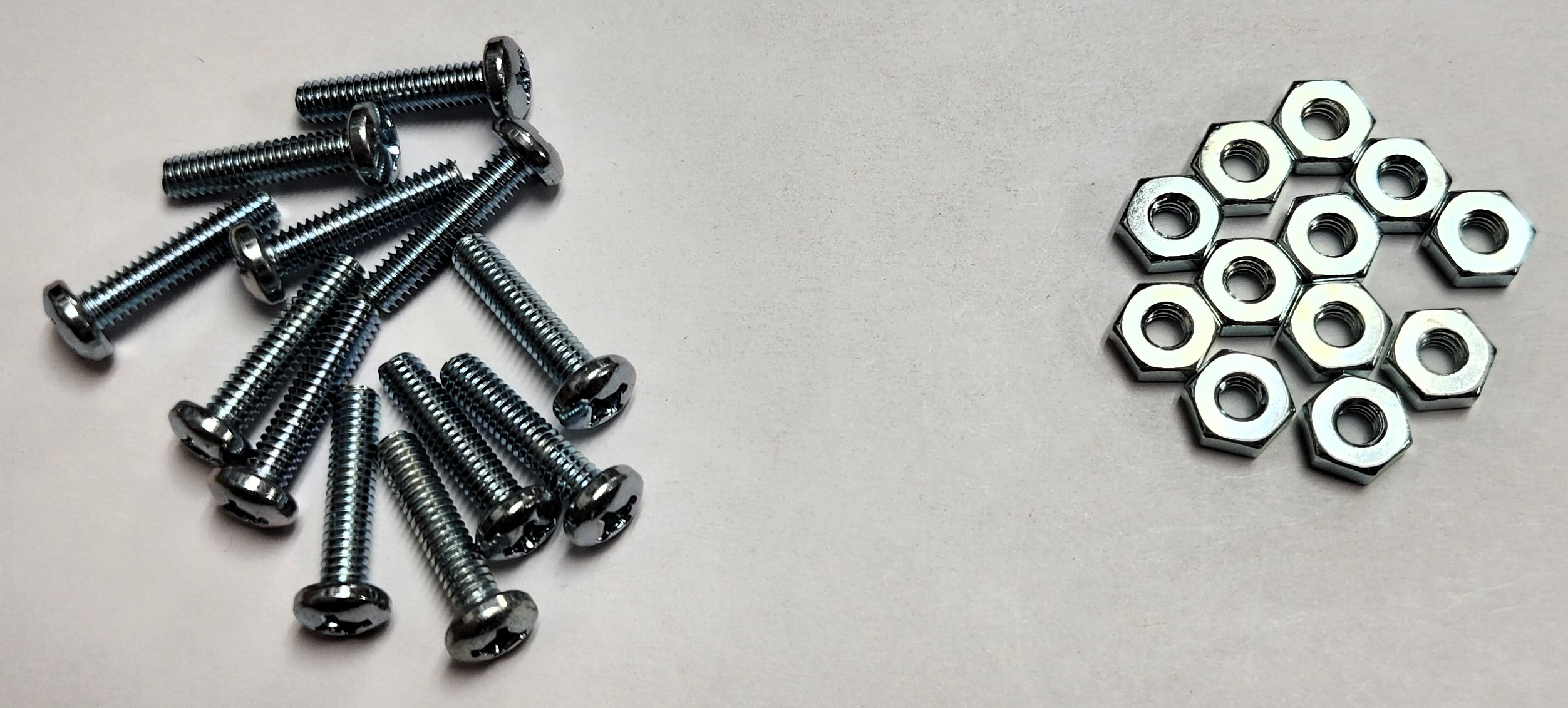 3/4" 8-32 PAN-HEAD MACHINE SCREW w/ HEXAGON NUT - ZINC-COATED (12 PACK) - Kilrich Building Centres