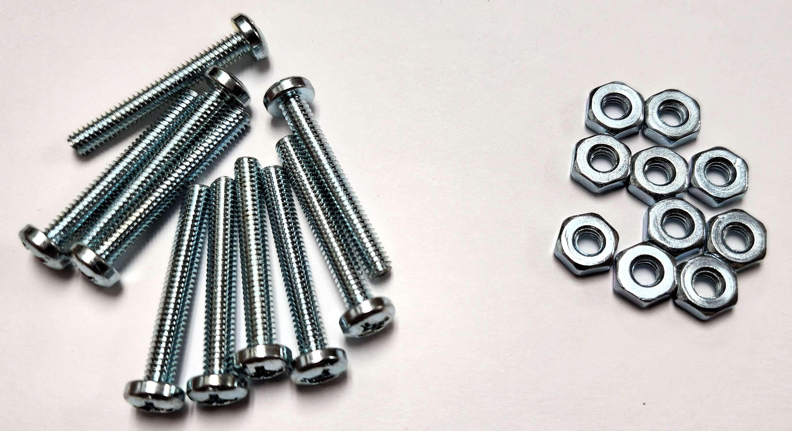 1-1/4" 8-32 PAN-HEAD MACHINE SCREW w/ HEXAGON NUT - ZINC-COATED (10 PACK) - Kilrich Building Centres