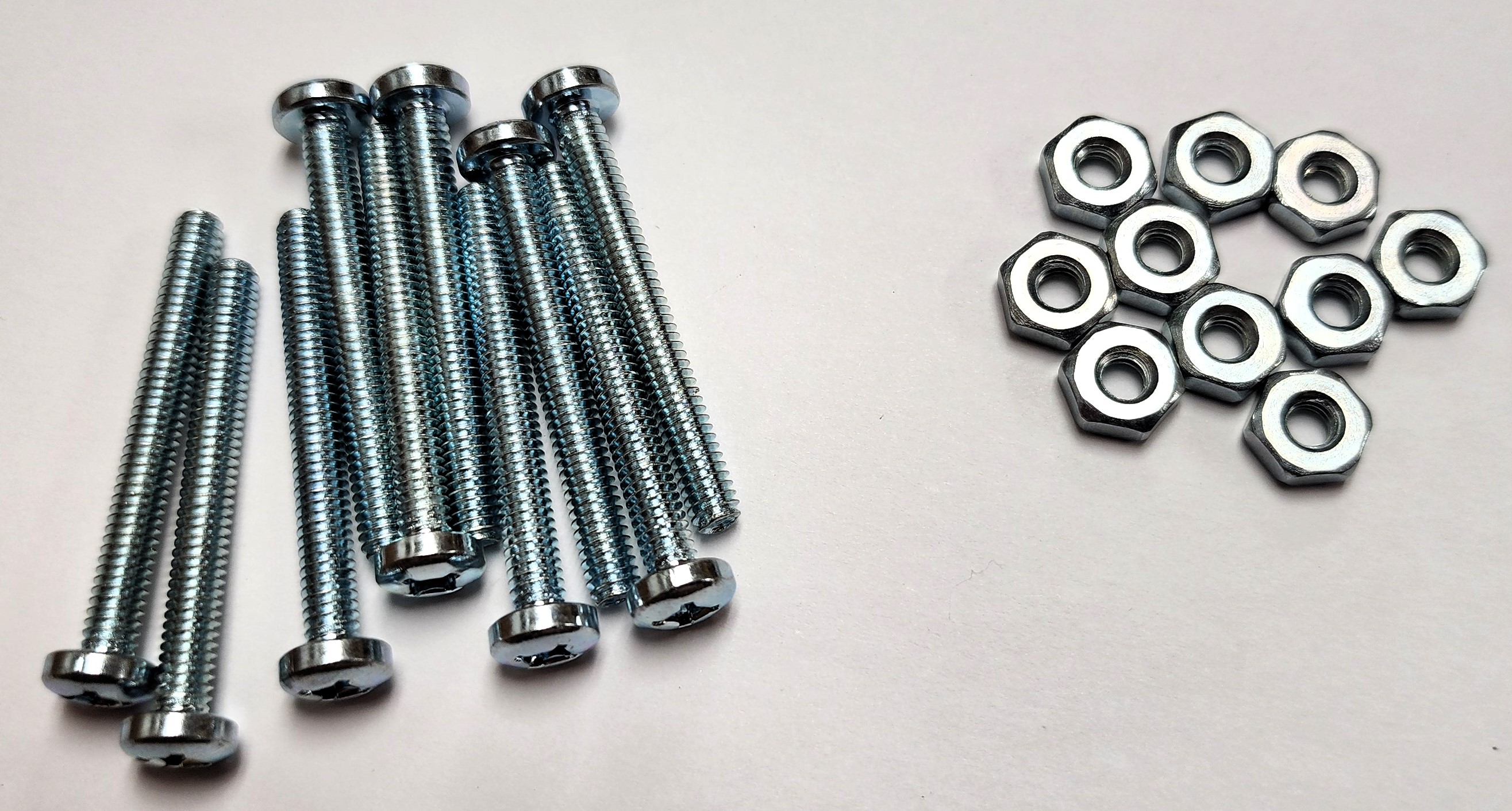 1-1/2" 8-32 PAN-HEAD MACHINE SCREW w/ HEXAGON NUT - ZINC-COATED (10 PACK) - Kilrich Building Centres