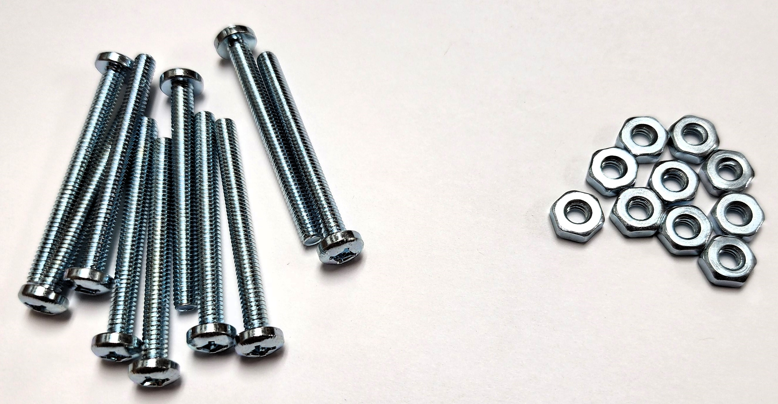 1-3/4" 8-32 PAN-HEAD MACHINE SCREW w/ HEXAGON NUT - ZINC-COATED (10 PACK) - Kilrich Building Centres