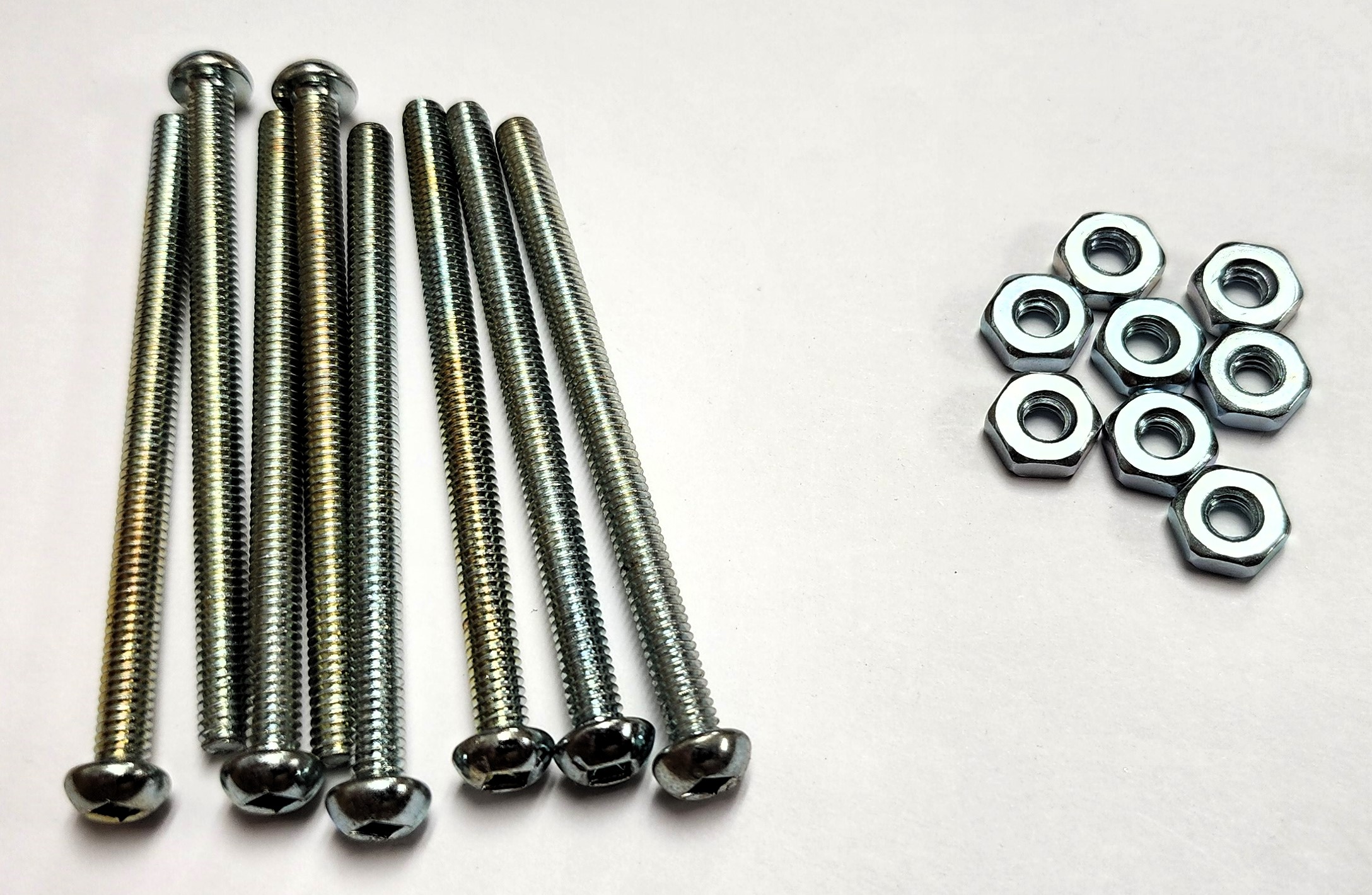 2-1/2" 8-32 PAN-HEAD MACHINE SCREW w/ HEXAGON NUT - ZINC-COATED (8 PACK) - Kilrich Building Centres