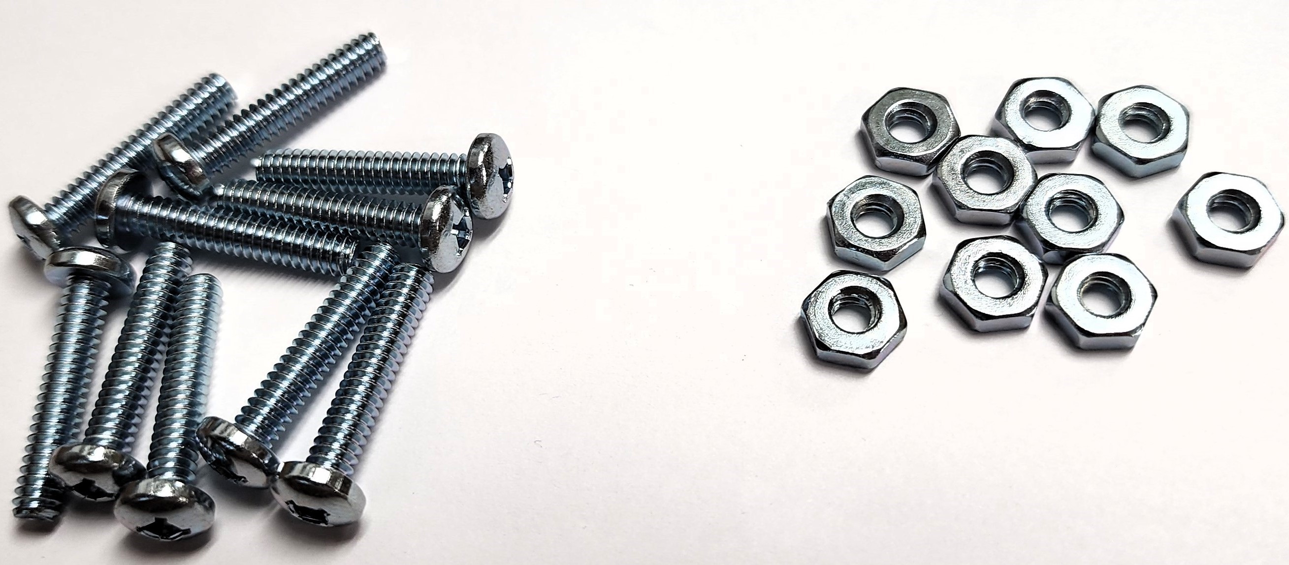 1" 10-24 PAN-HEAD MACHINE SCREW w/ HEXAGON NUT - ZINC-COATED (10 PACK) - Kilrich Building Centres