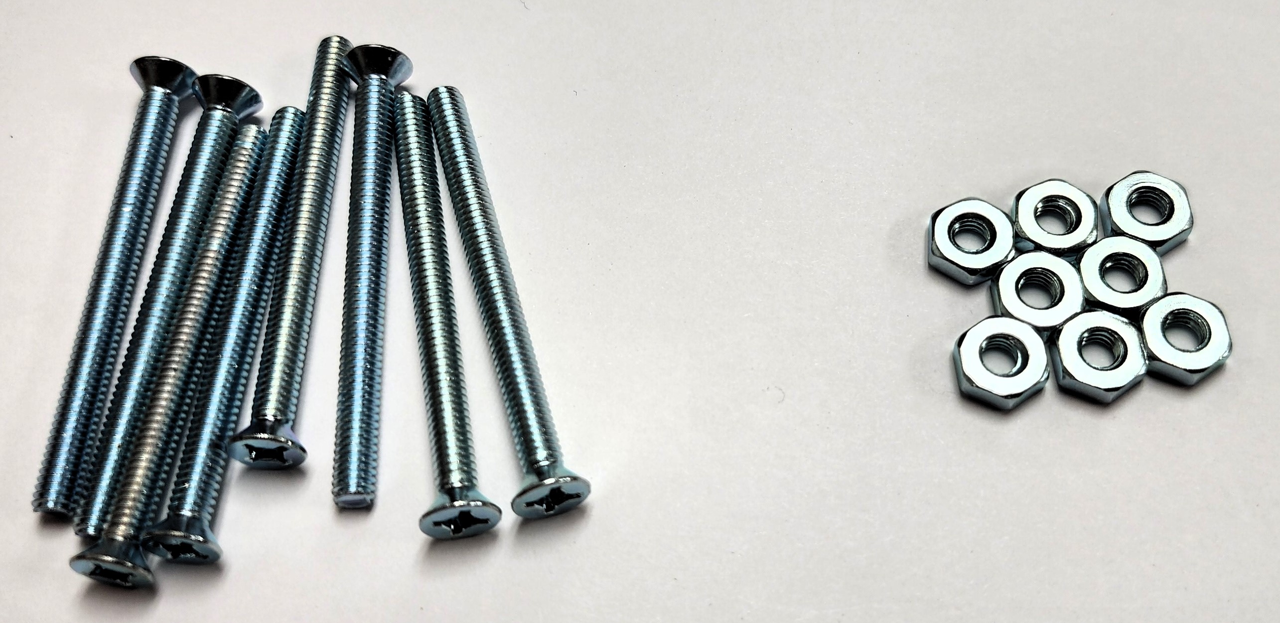 2" 8-32 FLAT-HEAD MACHINE SCREW w/ HEXAGON NUT - ZINC-COATED (8 PACK) - Kilrich Building Centres