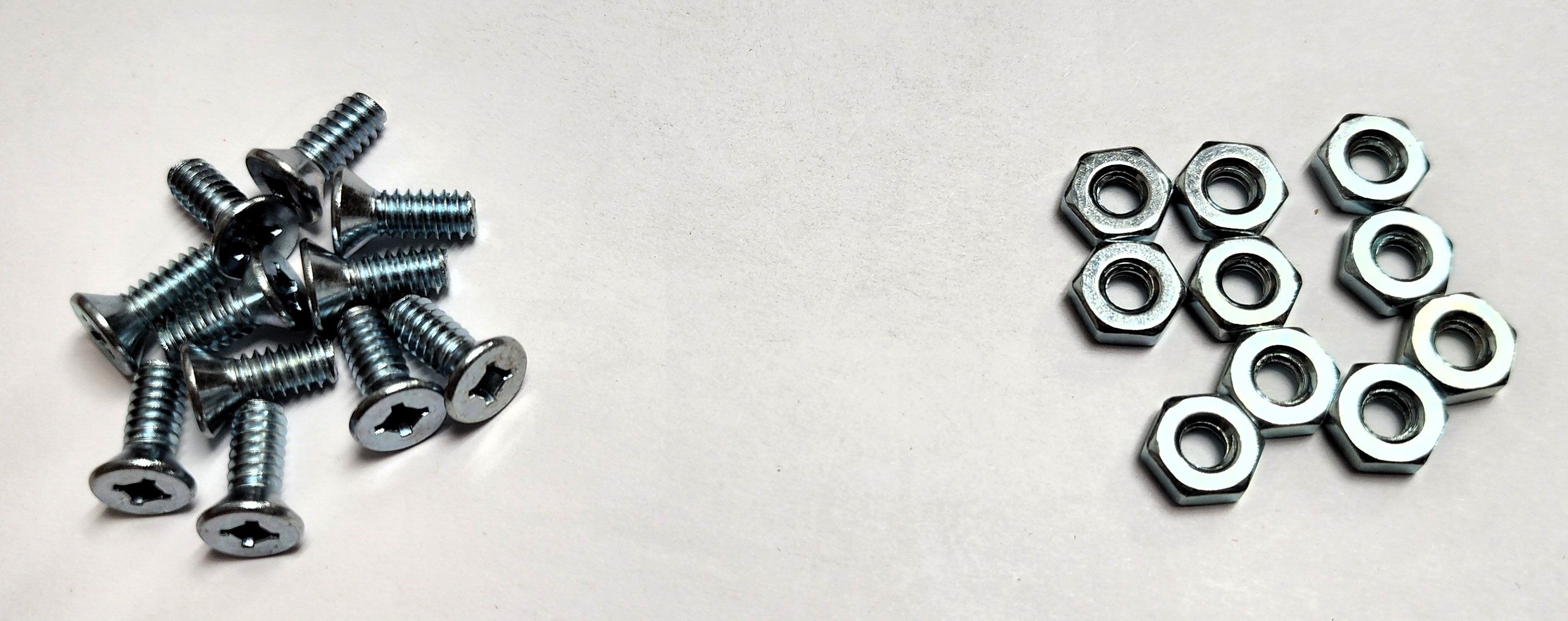 1/2" 10-24 FLAT-HEAD MACHINE SCREW w/ HEXAGON NUT - ZINC-COATED (10 PACK) - Kilrich Building Centres