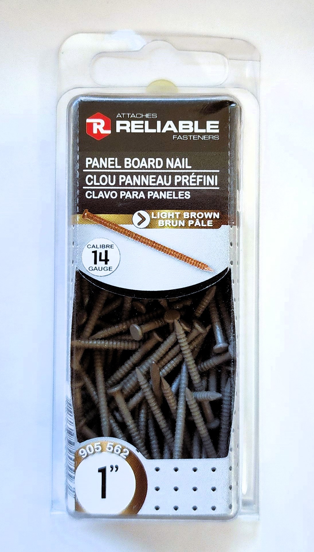 Main 2 - 1" 14ga. PANEL BOARD NAILS - LIGHT BROWN (80 GRAMS) -