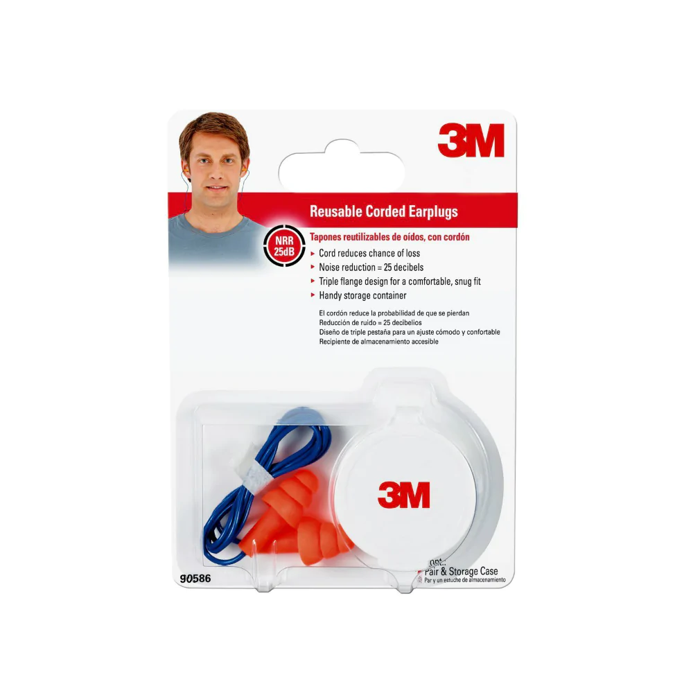 3M TEKK PROTECTION CORDED REUSABLE EARPLUGS - Kilrich Building Centres