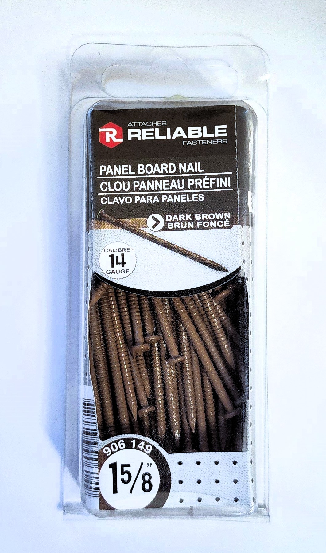 Main 2 - 1-5/8" 14ga. PANEL BOARD NAILS - DARK BROWN (80 GRAMS) -