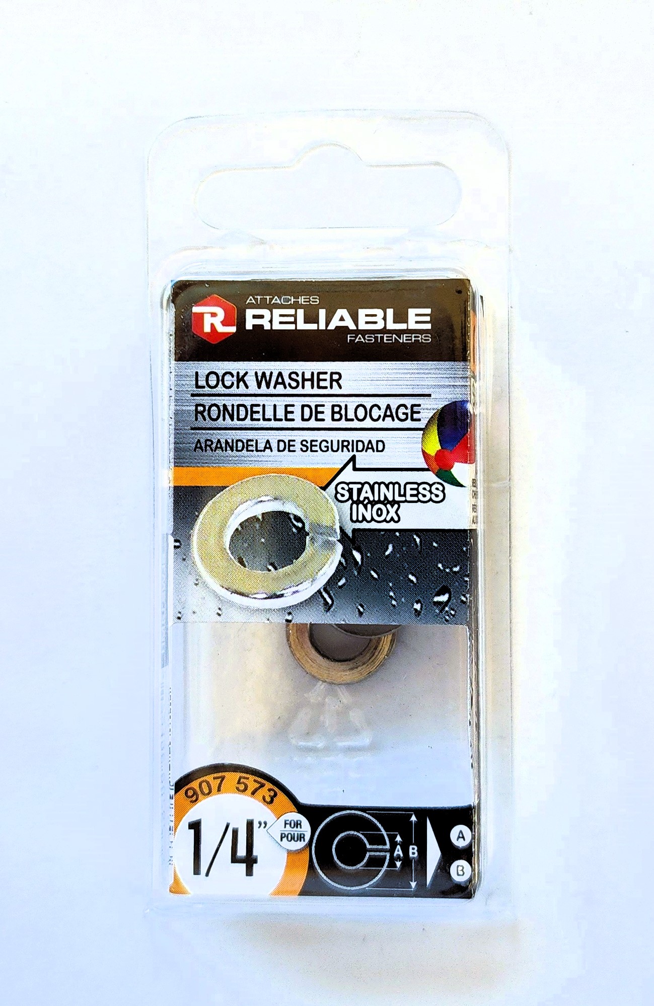 Main 2 - 1/4" LOCK-WASHER - STAINLESS (8 PACK) -