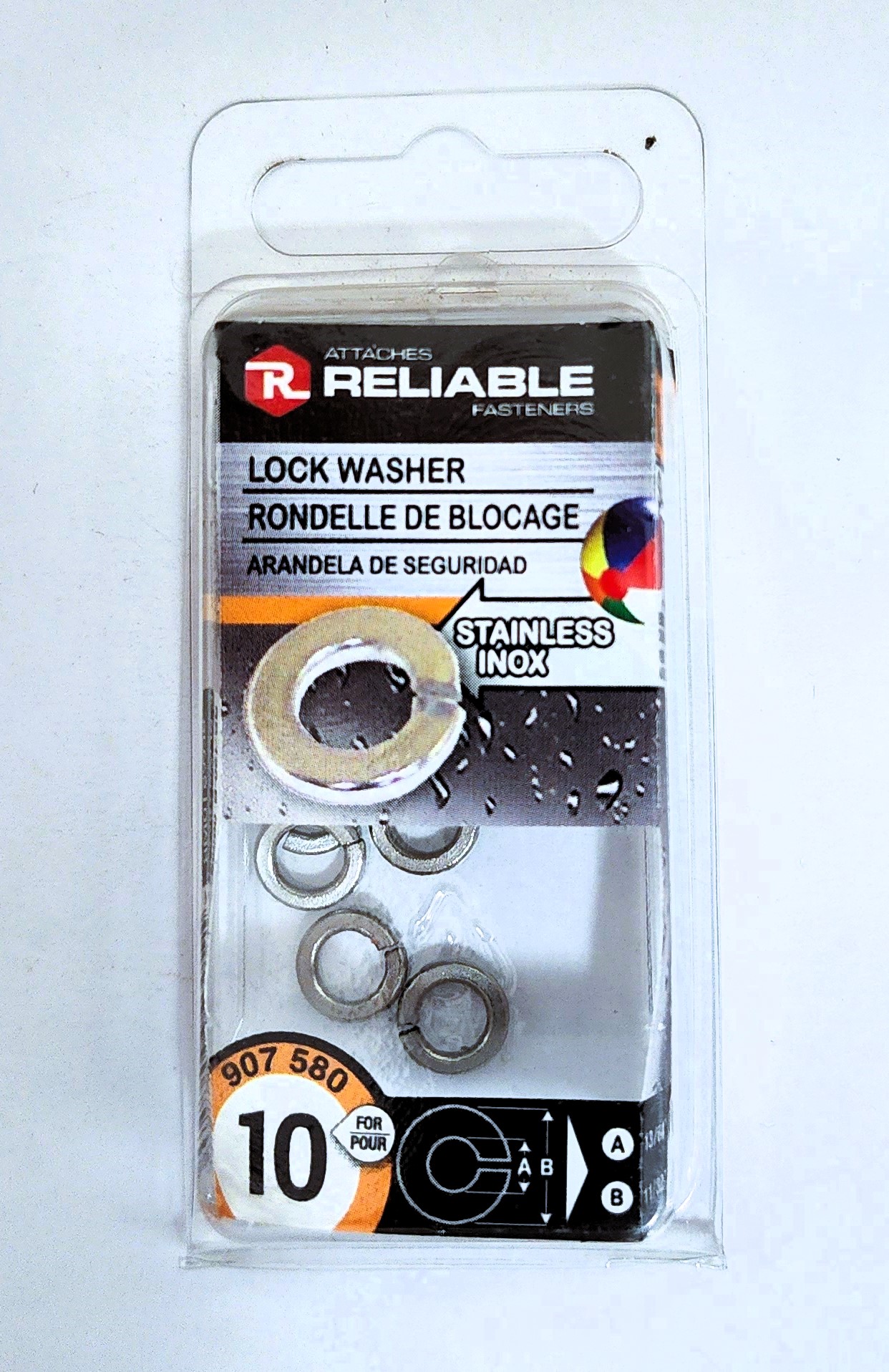 Main 2 - #10 FLAT METAL WASHER - STAINLESS (12 PACK) -