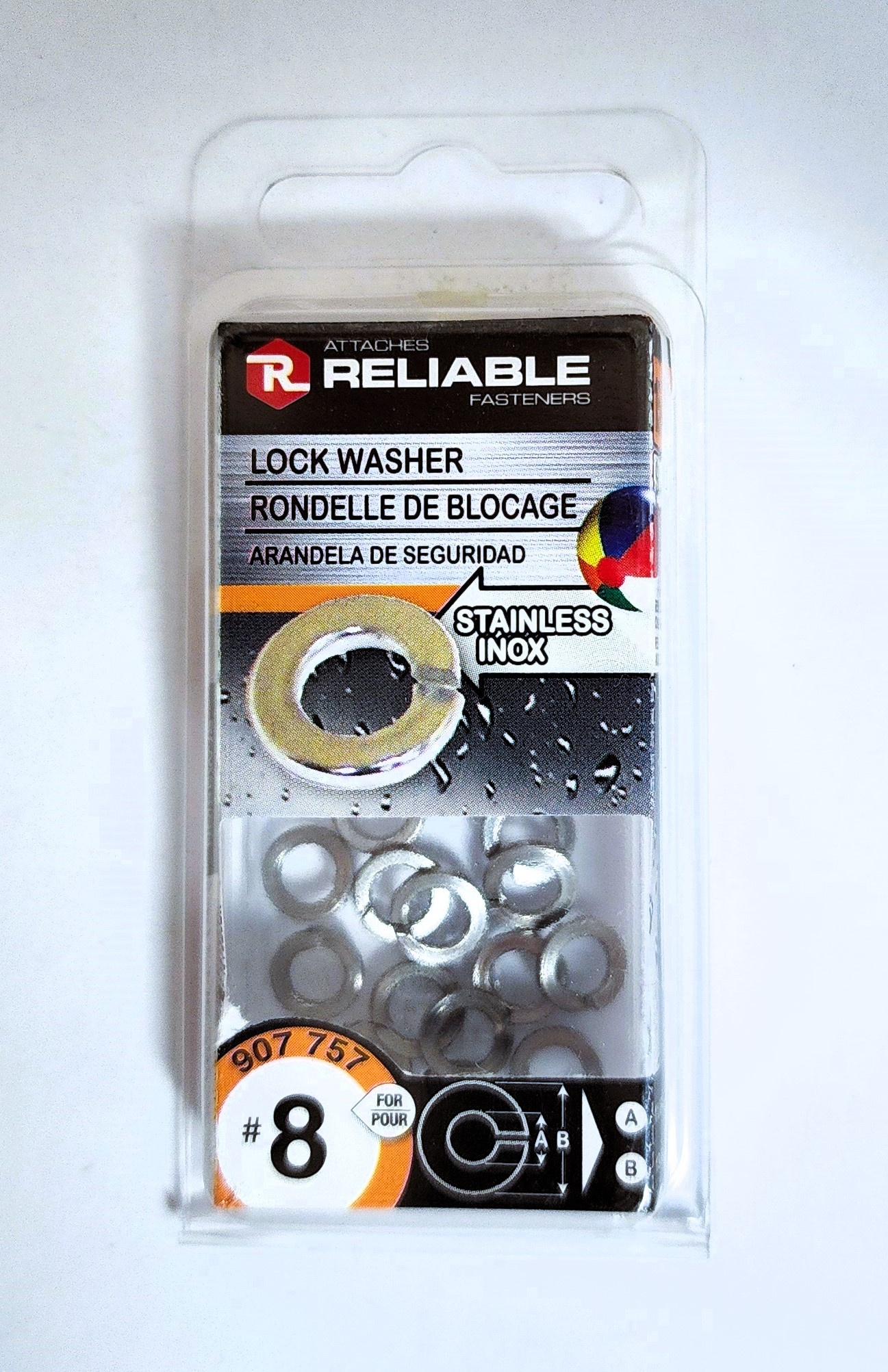 Main 2 - #8 LOCK WASHER - STAINLESS (15 PACK) -