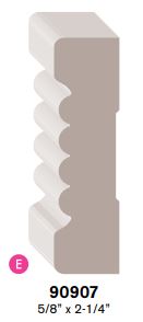 #907 LDF PRIMED BEADED CASING
(5/8"X2-1/4")
(SOLD IN 14' LENGTHS) - Kilrich Building Centres