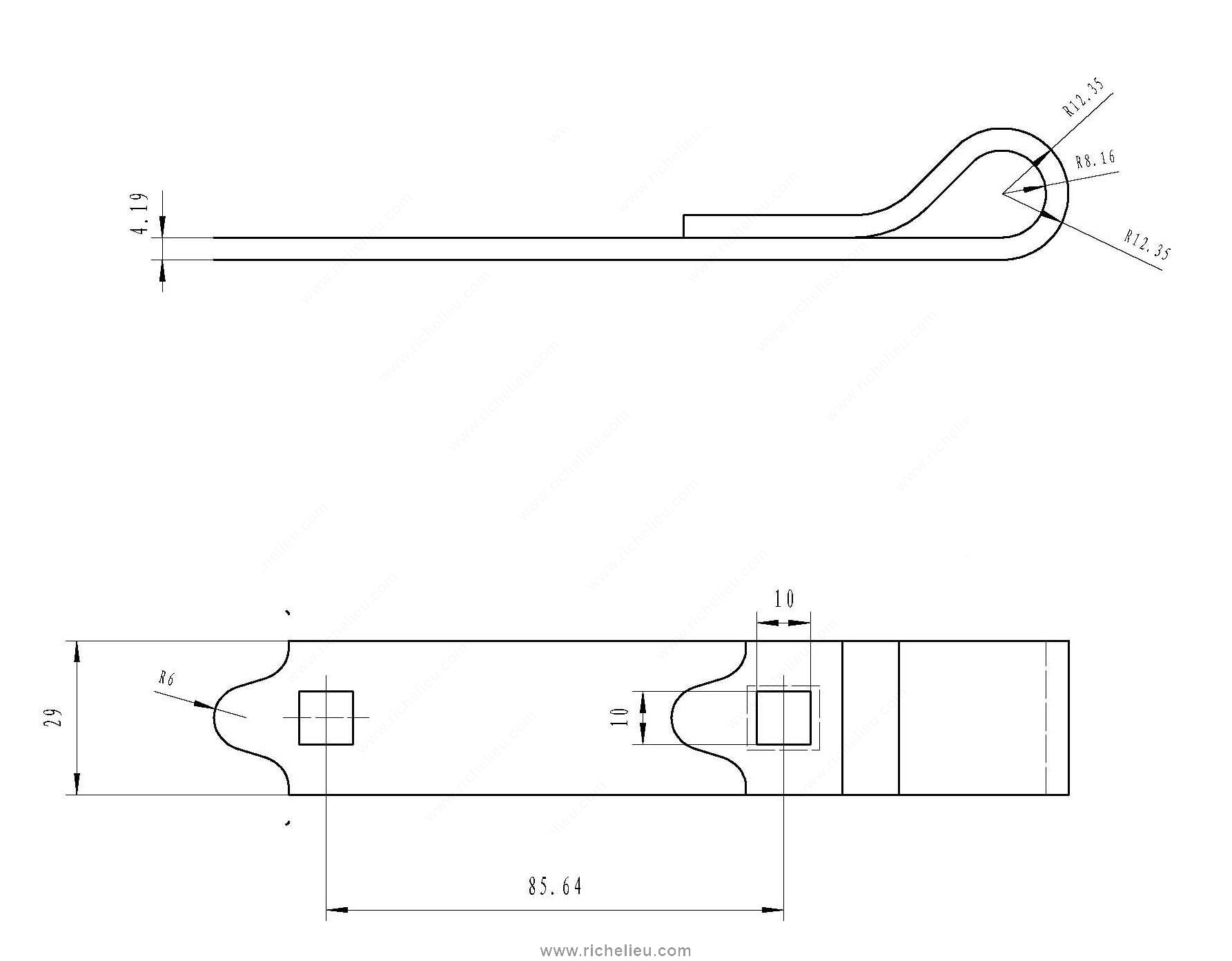 Main 3 - 6" SCREW HOOK & STRAP HINGE - ZINC-COATED -