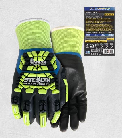 WATSON STEALTH TRIPLE-THREAT WINTER CUT IMPACT PROTECTION GLOVES - LARGE - Kilrich Building Centres