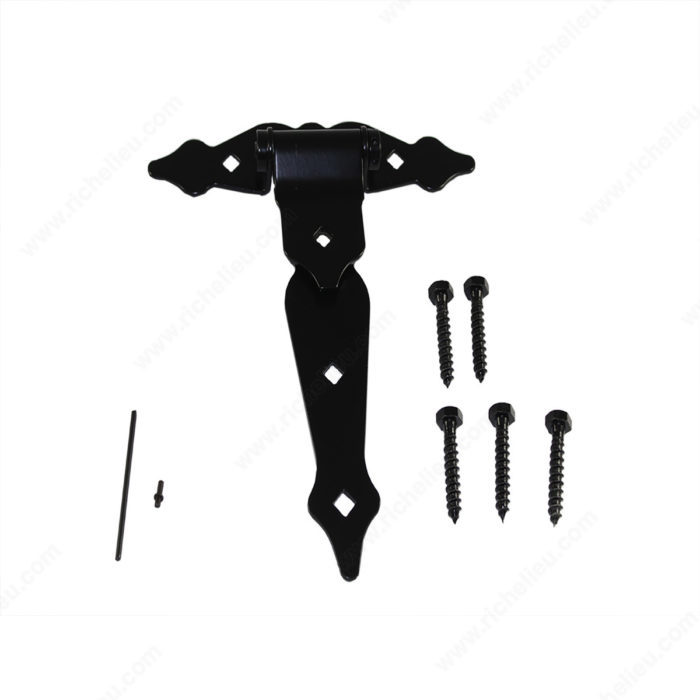 8" ORNAMENTAL SELF-CLOSING TEE HINGE - FLAT BLACK - Kilrich Building Centres