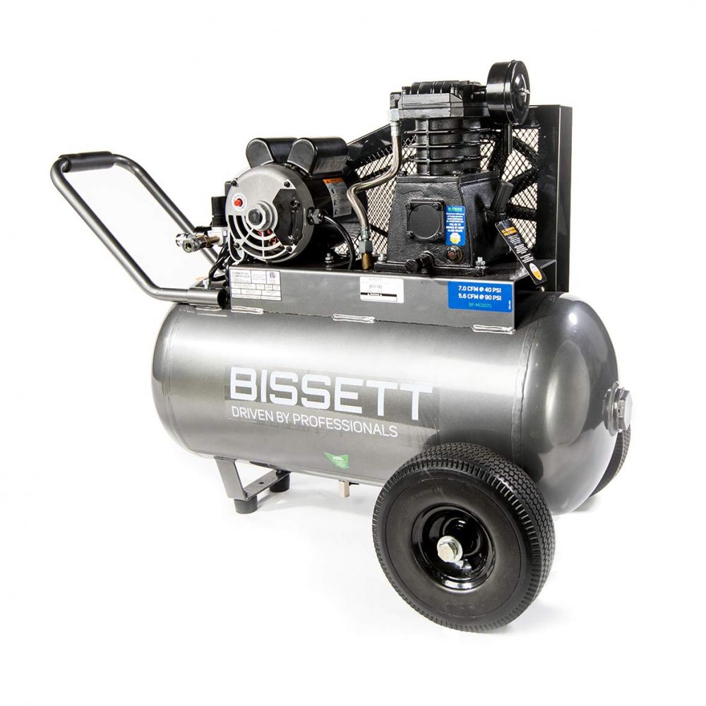 BISSETT 2HP HORIZONTAL COMPRESSOR (20 GAL) - Kilrich Building Centres