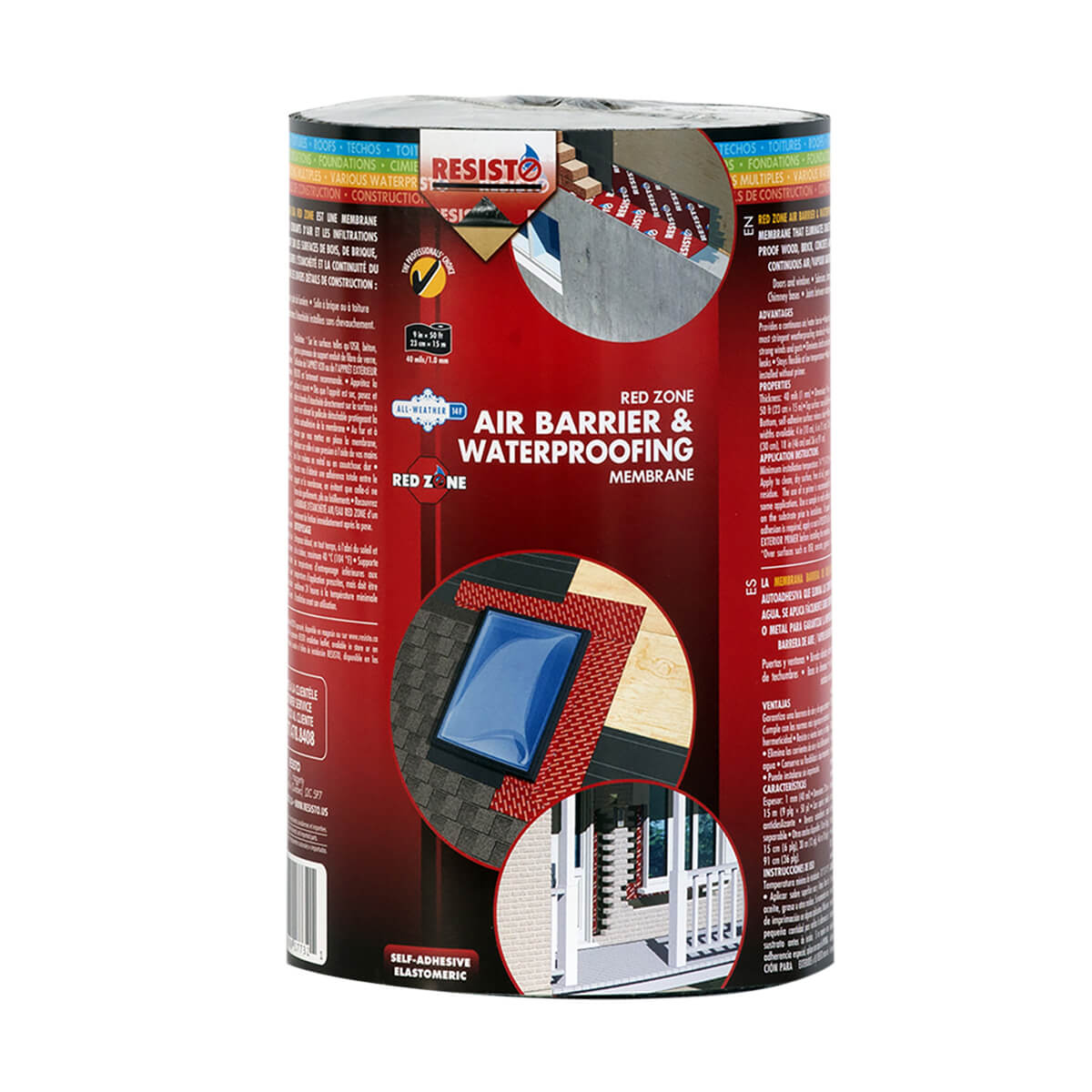 Preview 1 - 12" RESISTO REDZONE PRO AIR & VAPOR BARRIER MEMBRANE (50' ROLL) -