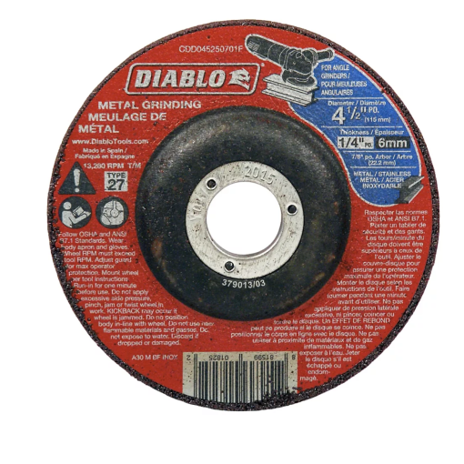  DIABLO 4-1/2" x 1/4" METAL CUT-OFF GRINDER DISC - Kilrich Building Centres