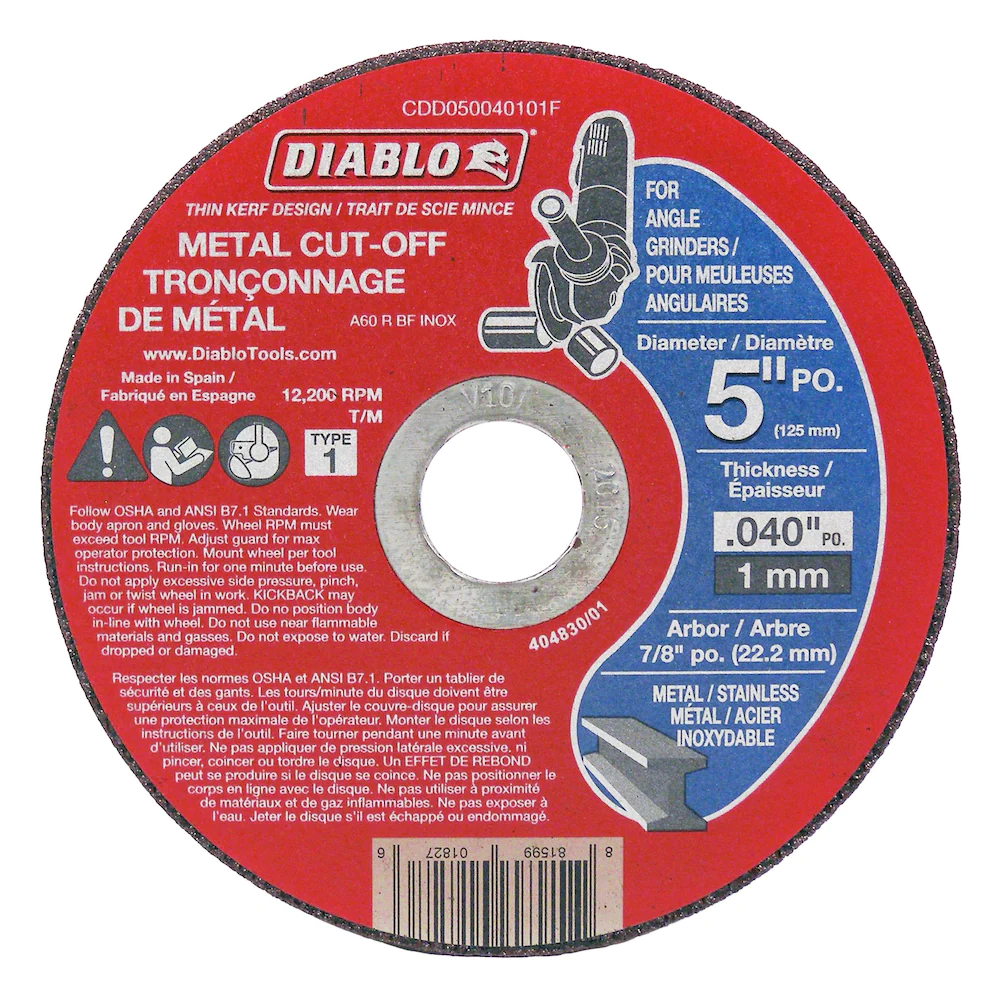 DIABLO 5" x 0.040" METAL CUT-OFF GRINDER DISC - Kilrich Building Centres