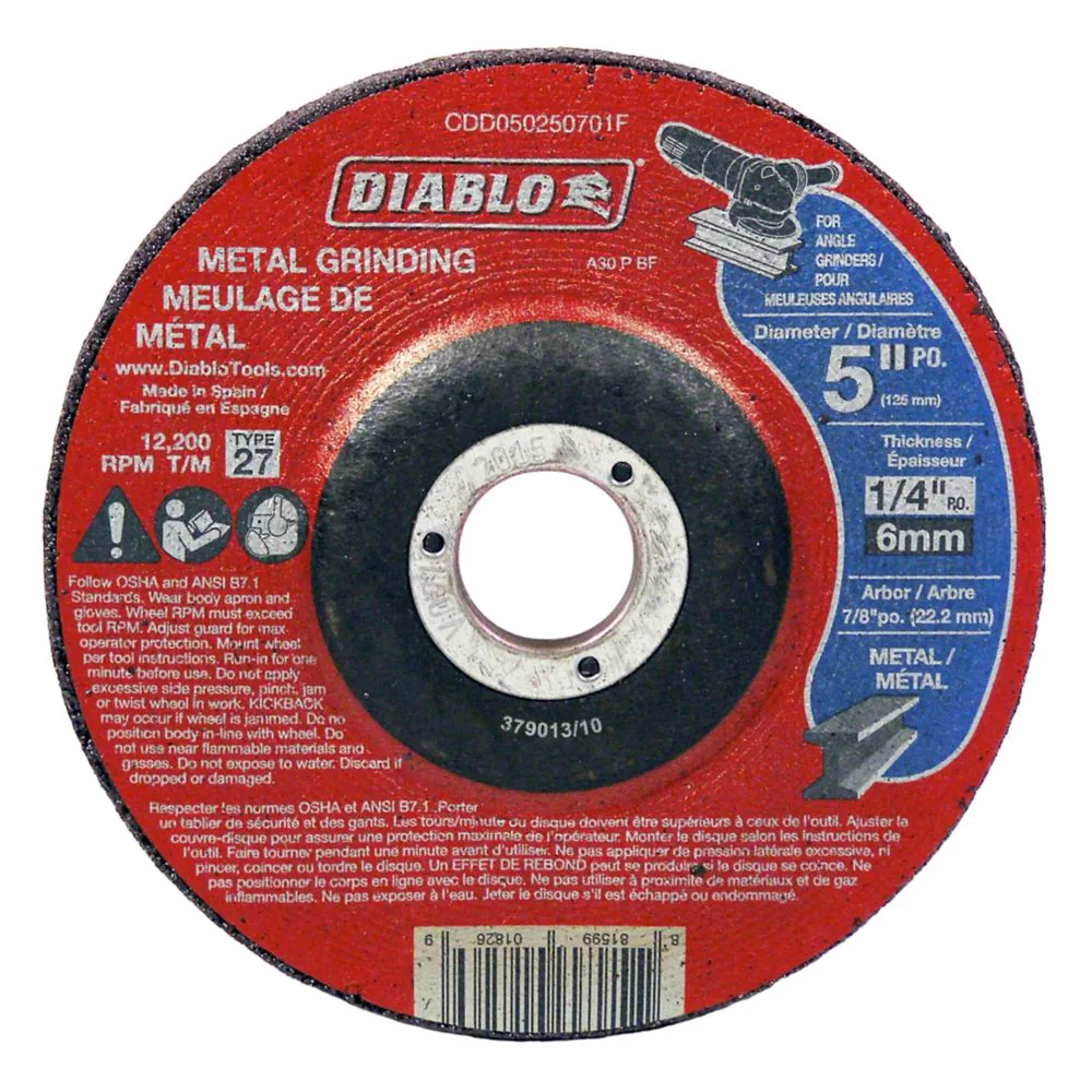 DIABLO 5" x 1/4" METAL CUT-OFF GRINDER DISC - Kilrich Building Centres