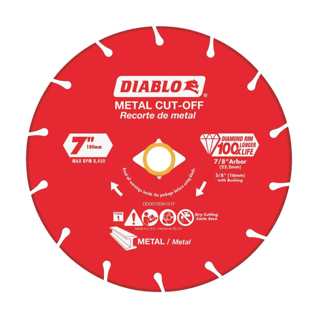 7" DIAMOND-RIMMED GRINDING DISC FOR METAL CUTTING - Kilrich Building Centres