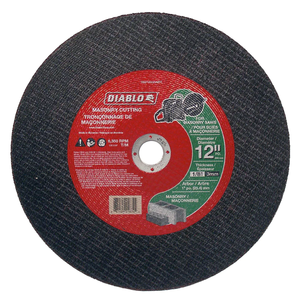 DIABLO 12" x 1/8" MASONRY CUT-OFF GRINDING DISC - Kilrich Building Centres