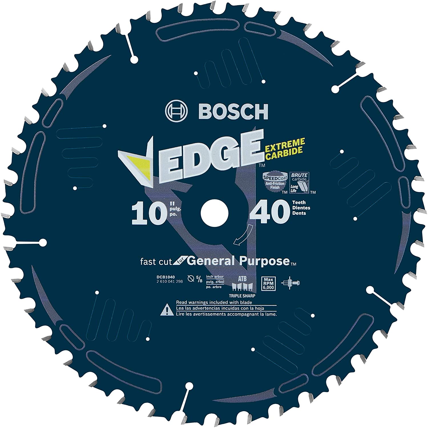 BOSCH EDGE 10" 40-TOOTH CIRCULAR SAW BLADE (FOR GENERAL PURPOSES) - Kilrich Building Centres