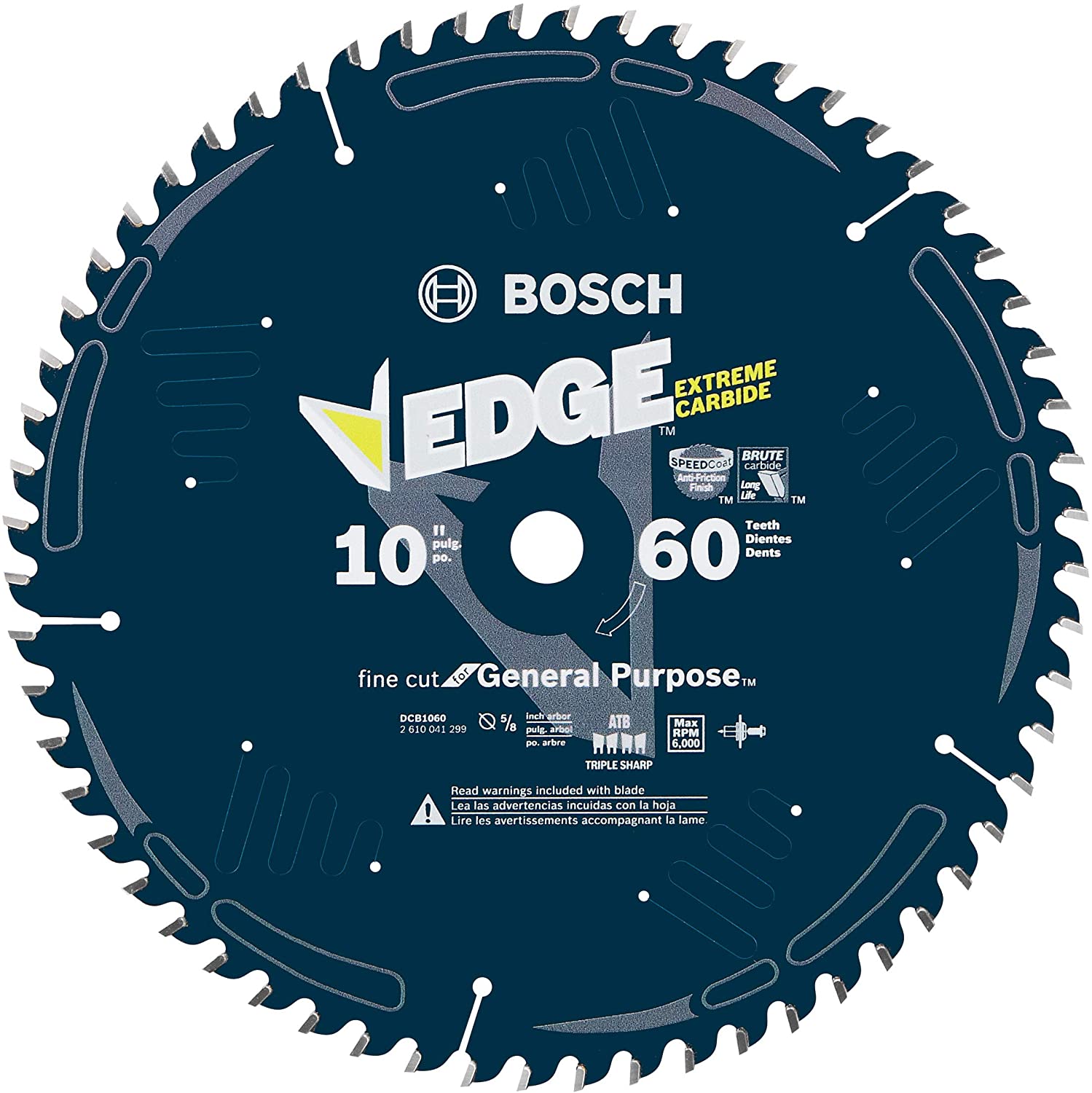 BOSCH EDGE 10" 60-TOOTH CIRCULAR SAW BLADE (FOR FINE FINISH) - Kilrich Building Centres