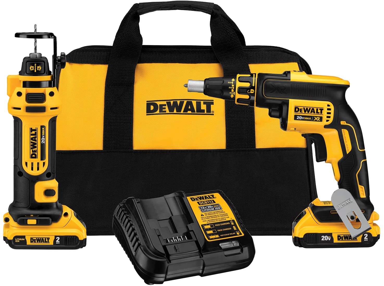 DEWALT DRYWALL COMBO w/ SCREW GUN & CUT OUT TOOL (20 VOLT) - Kilrich Building Centres