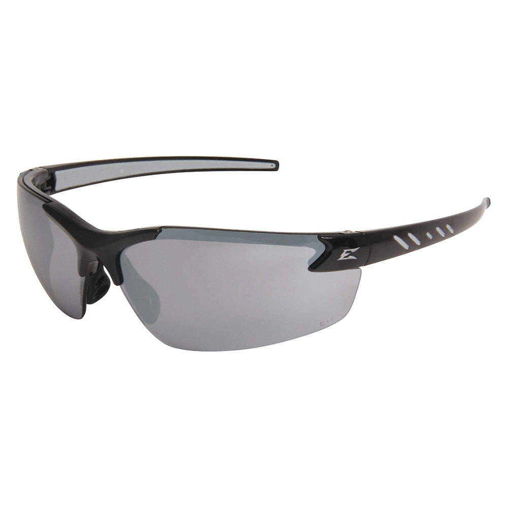 EDGE ZORGE BLACK FRAME / SILVER MIRROR LENS SAFETY GLASSES - Kilrich Building Centres