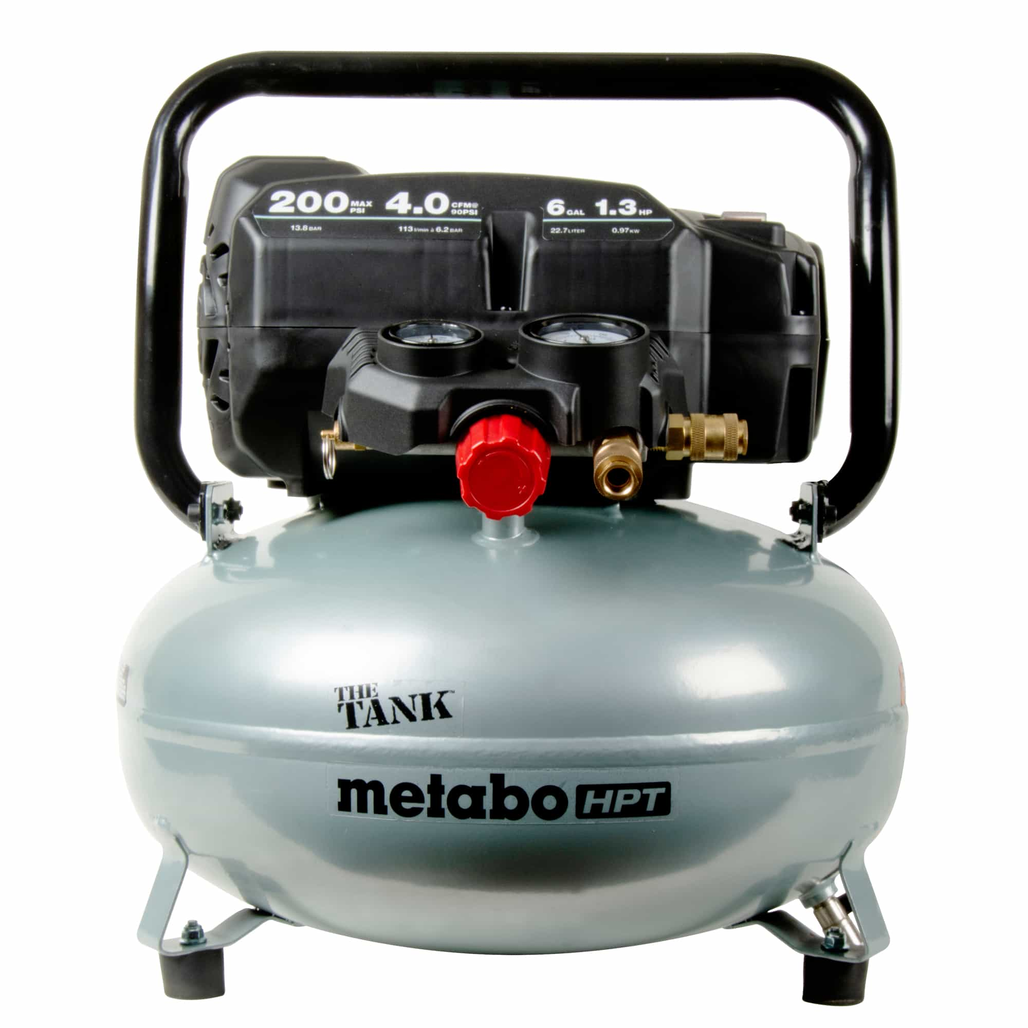 METABO "THE TANK" HIGH CAPACITY PANCAKE AIR COMPRESSOR (6.0 GAL) - Kilrich Building Centres