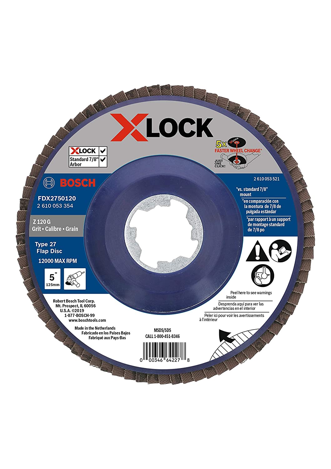 BOSCH 5" 120-GRIT X-LOCK FLAP DISC - Kilrich Building Centres