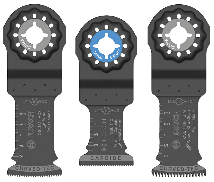 BOSCH STARLOCK OSCILLATING MULTI-TOOL 3 PIECE ACCESSORY BLADE SET - Kilrich Building Centres