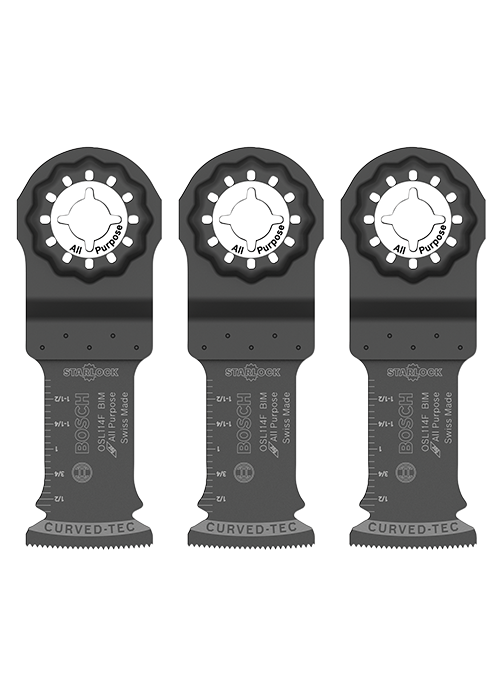 BOSCH STARLOCK OSCILLATING MULTI-TOOL BI-METAL XTRA-CLEAN PLUNGE CUT BLADE - 3 PACK (1-1/4") - Kilrich Building Centres