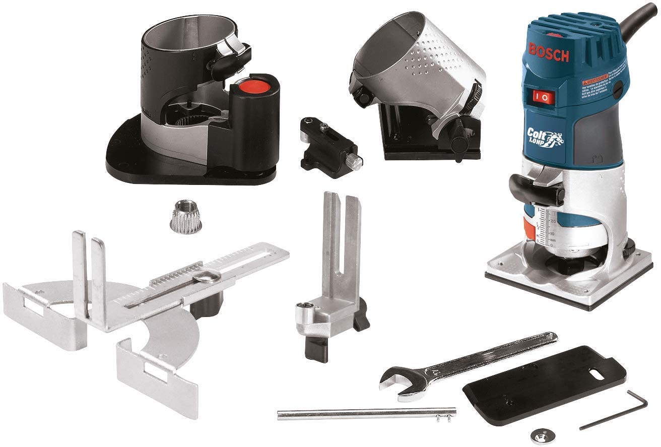 BOSCH COLT 1.0HP ELECTRONIC VARIABLE SPEED PALM ROUTER INSTALLER'S KIT (5.6 AMP) - Kilrich Building Centres