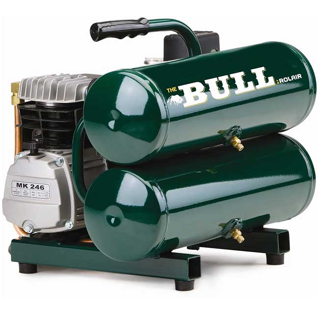 4 GAL ROLAIR 2HP Twin Tank HandCarry Compressor - Kilrich Building Centres