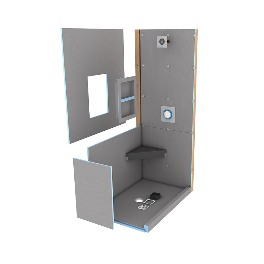 WEDI PRIMO CENTER DRAIN SHOWER KIT (3' x 5' x 80") - Kilrich Building Centres