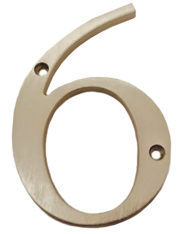 #6 X 4" HOUSE NUMBER-WIDE
PROFILE -SOLID BRASS- - Kilrich Building Centres