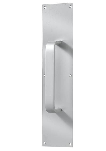 TAYMOR DOOR PULL HANDLE w/ PUSH PLATE (SATIN ALUMINUM) - Kilrich Building Centres