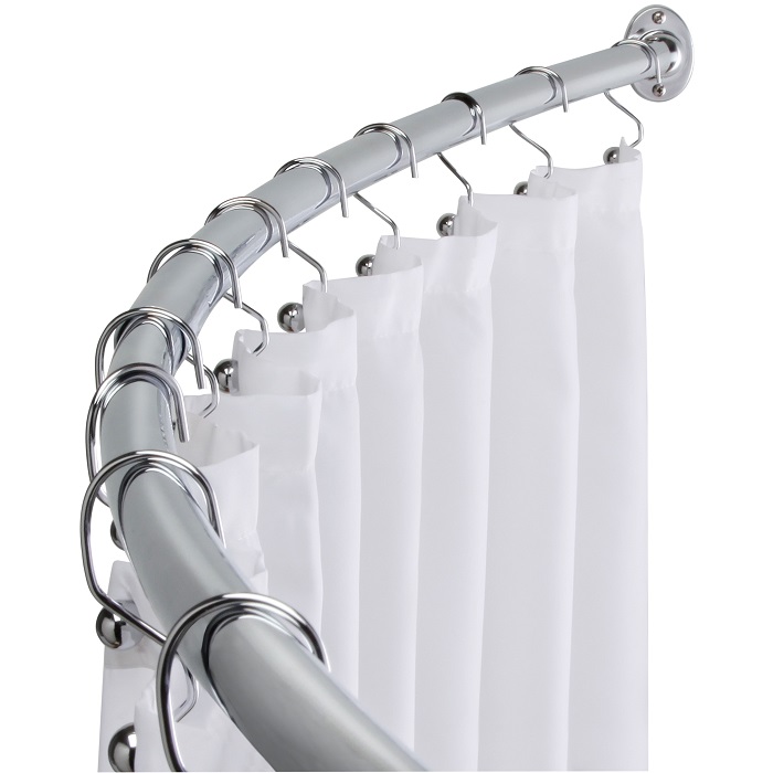 TAYMOR ADJUSTABLE CURVED SHOWER CURTAIN ROD (POLISHED CHROME) - Kilrich Building Centres