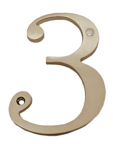 #3 X 4" HOUSE NUMBER-WIDE
PROFILE -SOLID BRASS- - Kilrich Building Centres